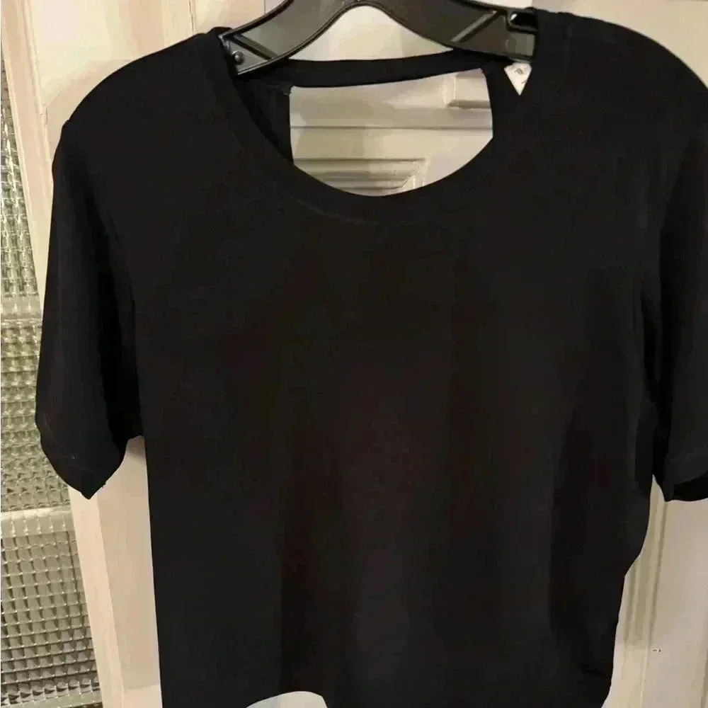 Fabletics Open Back Athletic Performance Tee. Bla… - image 1